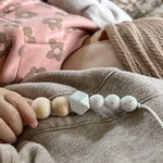 sautoir dallaitement et dentition bois silicone noir et blanc