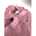 bavoir rose frou frou prénom coeur