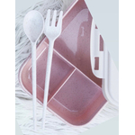 lunch box enfant rose avec couverts
