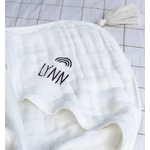 cape de bain double gaze capuche pompon personnalise