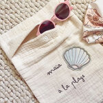 petit sac a langer pour accessoires bébé prenom et coquillage