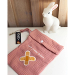trousse sac petits bobos prenom rose poudré