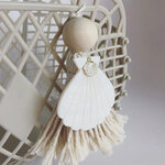 sac a main panier coquillage pompon macrame perle bois