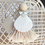 charm de sac coquillage pompon macramé panier enfant