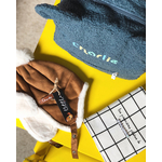 bonnet pompon fourré avec prénom camel