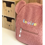 sac à dos bouclette rose prénom multicolore