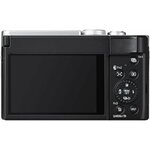 Vue arrière du Panasonic Lumix TZ99 – écran LCD tactile orientable à 180 degrés pour vlog et selfie, commandes intuitives à droite