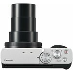 Vue supérieure du Panasonic Lumix TZ99 – molette de mode, déclencheur, zoom et bouton vidéo dans un format compact et pratique