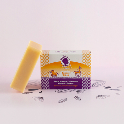 Savon Doux Enfant Bio au Cold Cream - Corps et cheveux - Tendre Croco