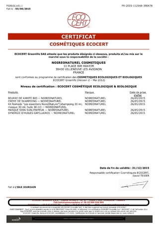 15.05.26 - Certificat ecocert - 31.12.2015