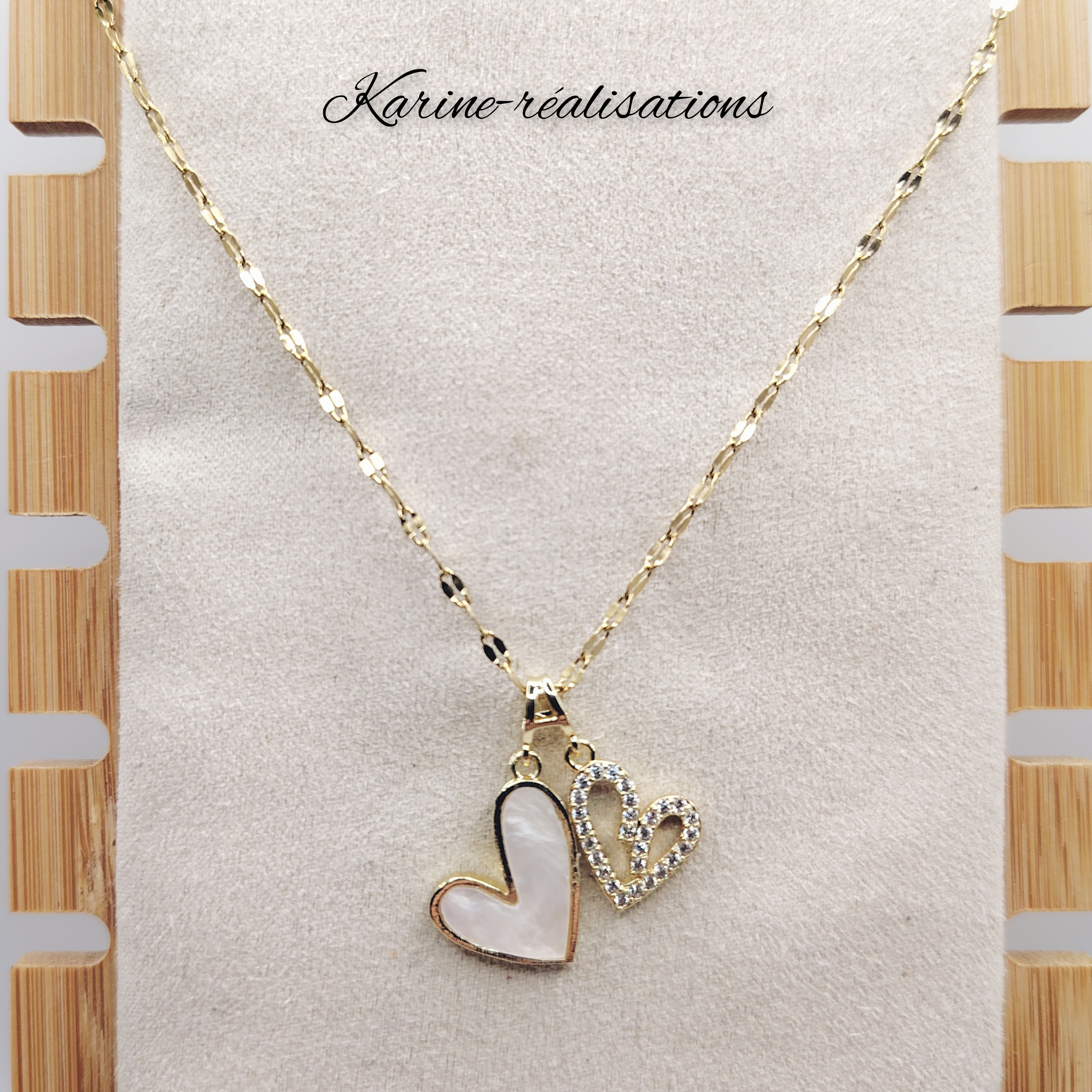 collier-double-coeur-acier-inoxydable-dore-nacre-zircon-synthetique