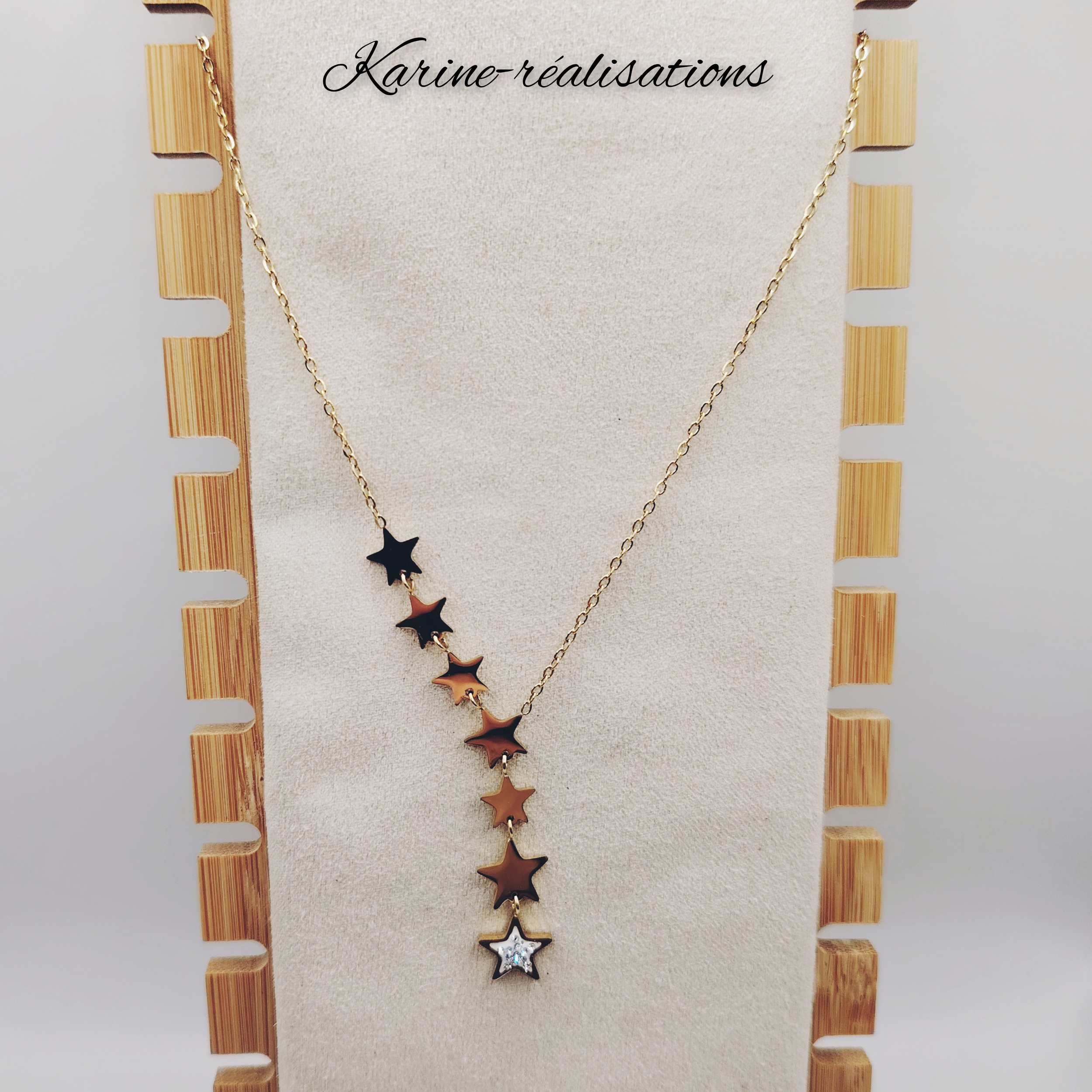 collier-cravate-acier-inoxydable-dore-cascade-etoiles-zircon