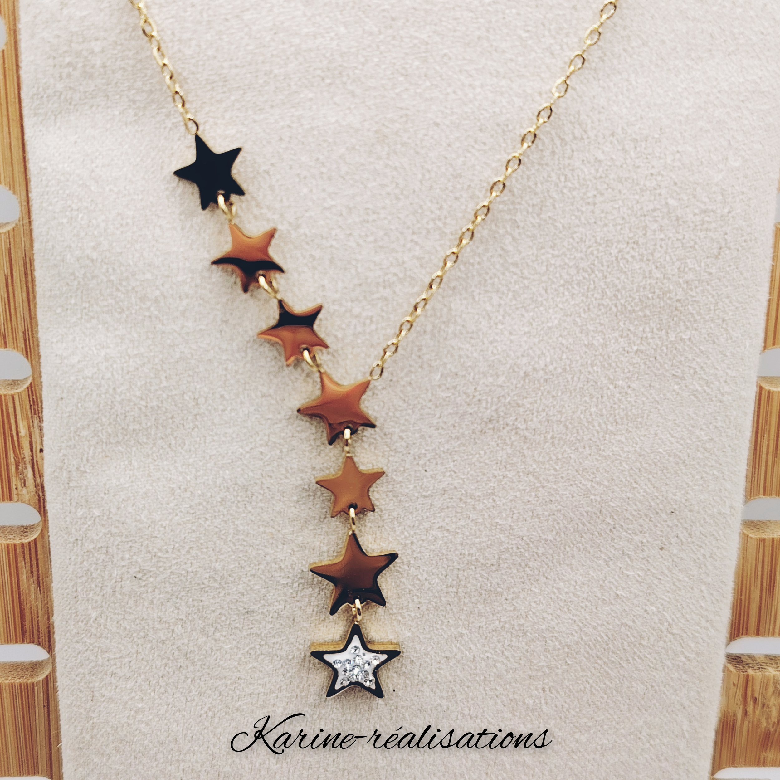 collier-cravate-acier-inoxydable-dore-cascade-etoiles-zircon1