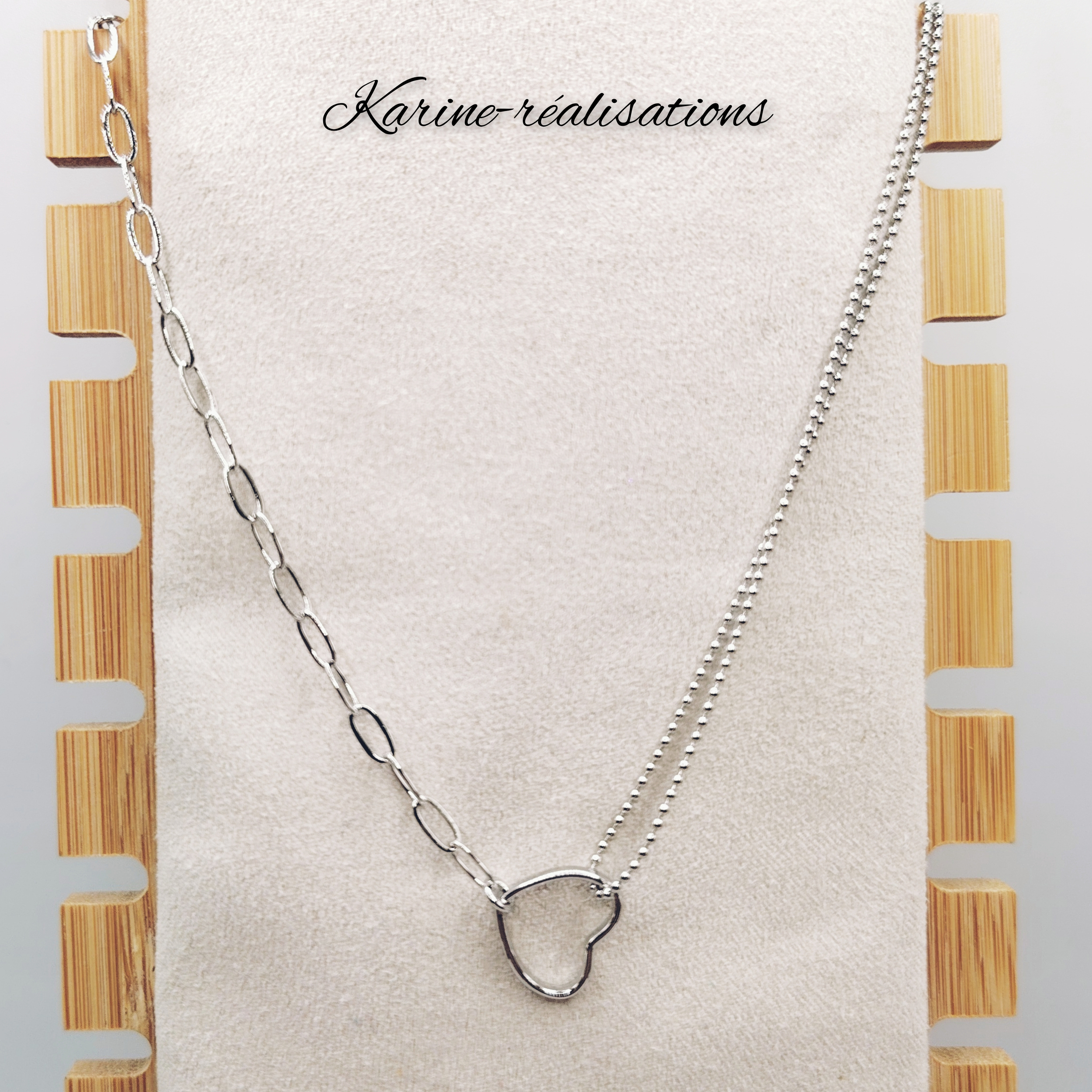 collier-argent-cuivre-chaines-asymetriques-pendentif-coeur-evide