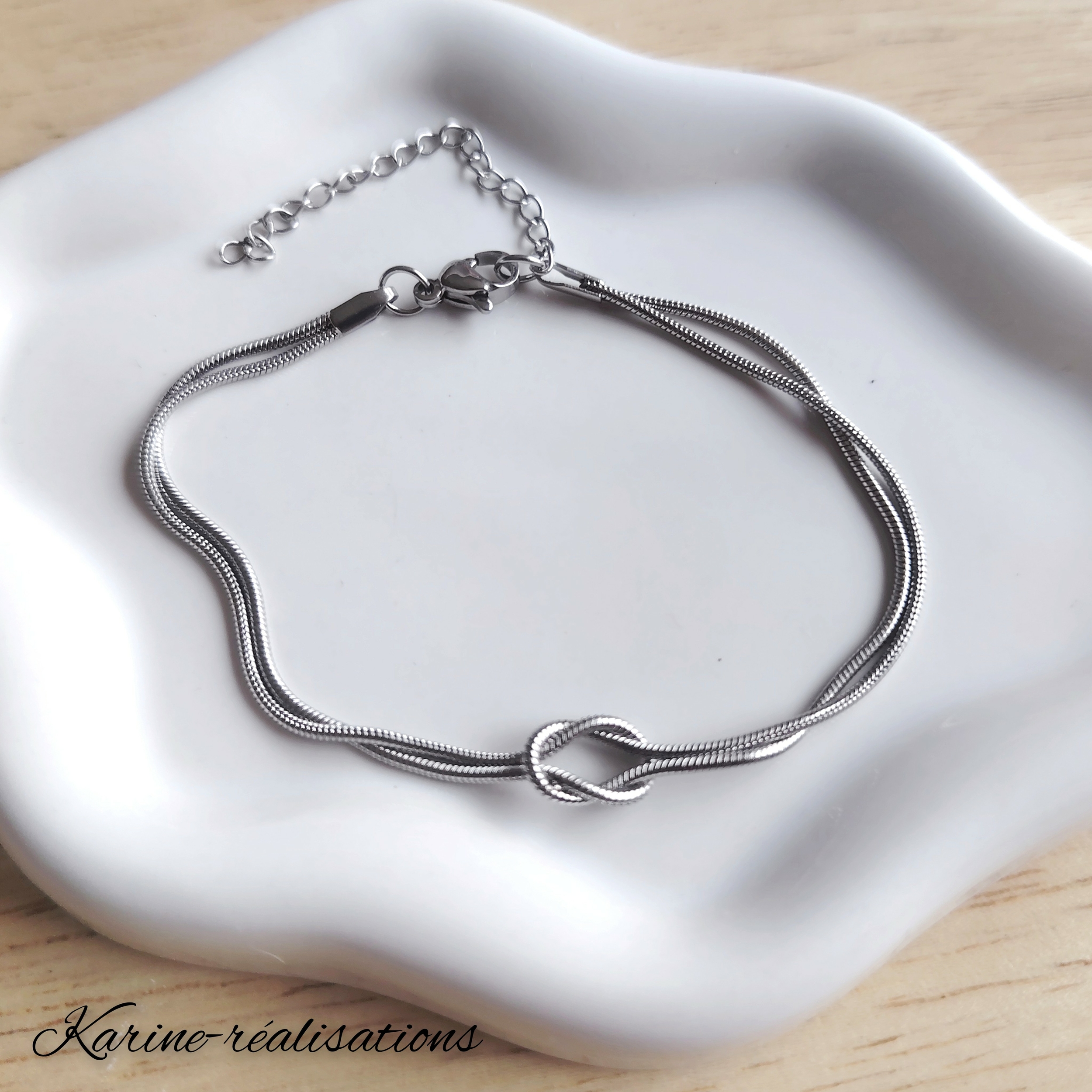 bracelet-double-rang-acier-inoxydable-argente-maille-serpent-noeud-marin1