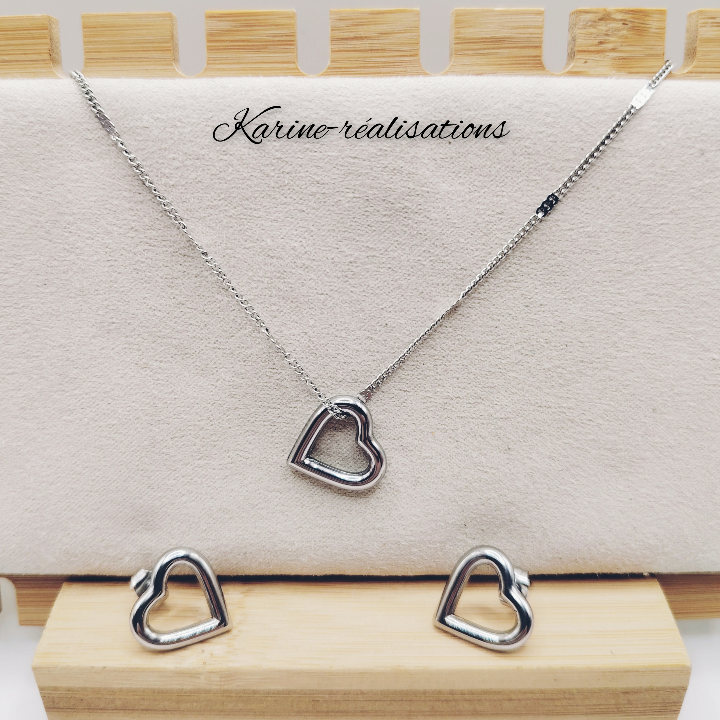 parure-bijoux-acier-inoxydable-304-collier-pendentif-boucles-oreilles-coeur