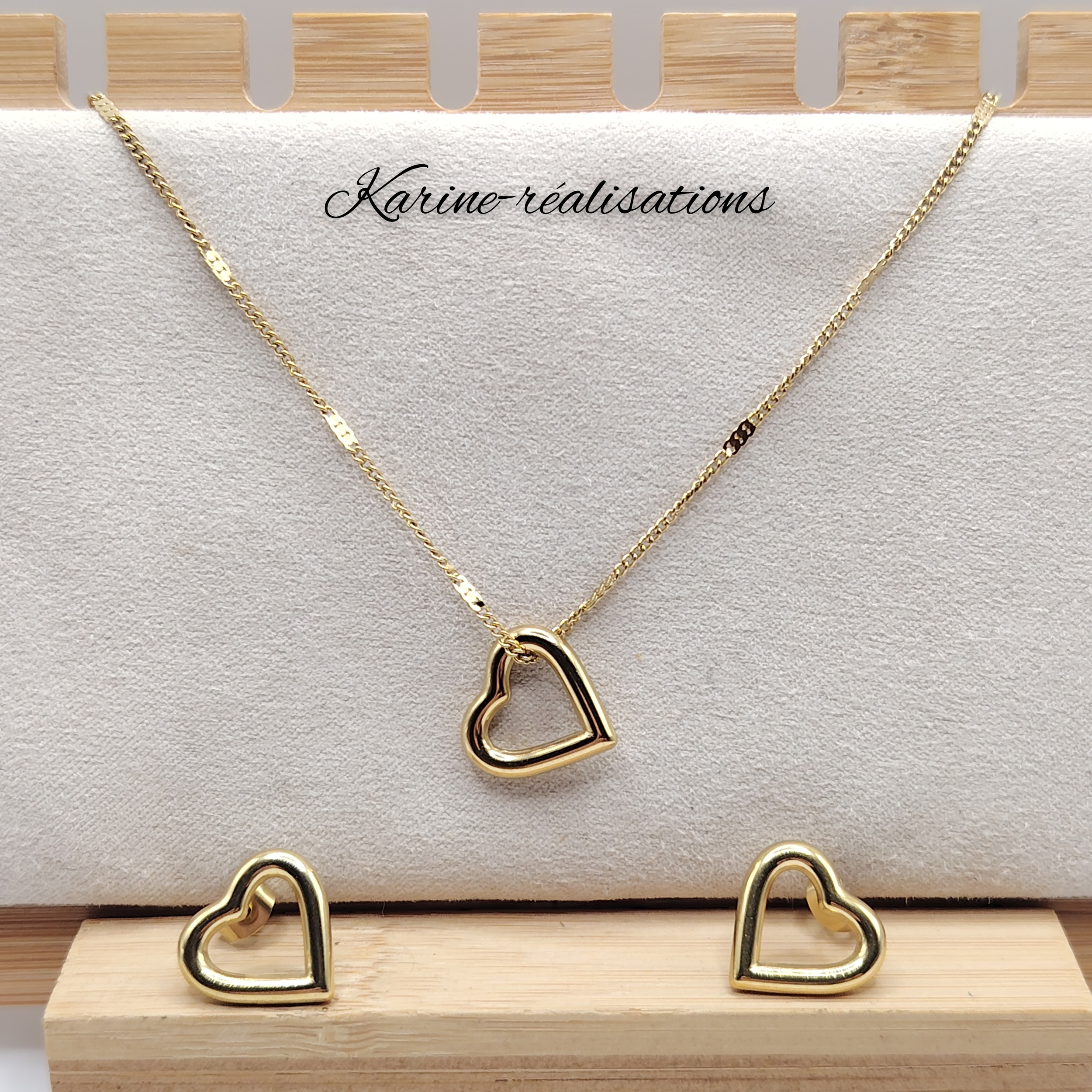 parure-bijoux-acier-inoxydable-304-plaque-or-18k-collier-boucles-oreilles-coeur