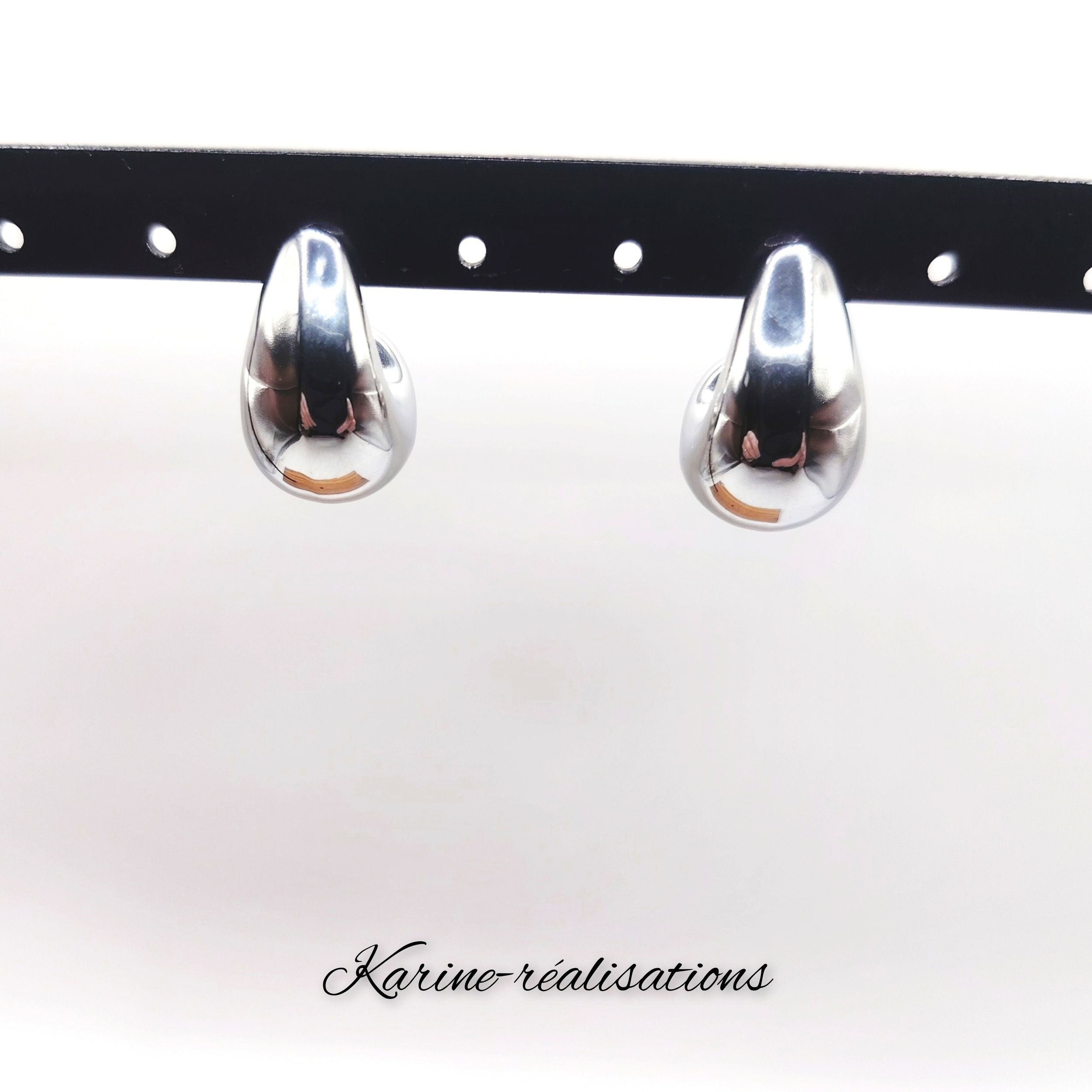 boucles-oreilles-gouttes-bombees-acier-inoxydable-304-plaque-argent-luxe