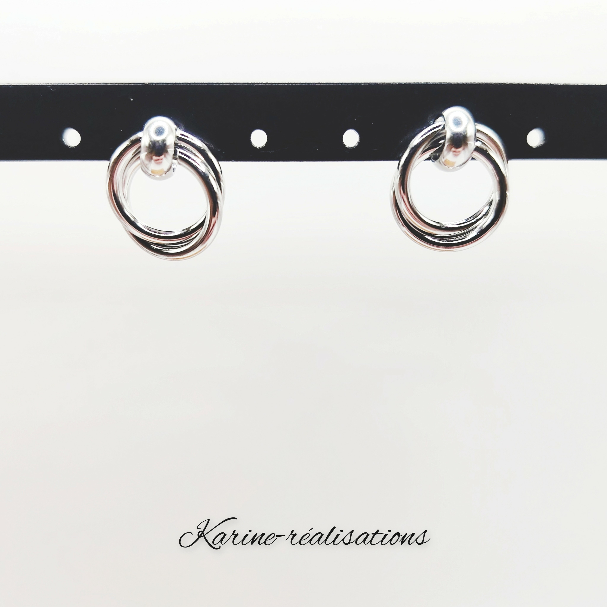 boucles-oreilles-anneaux-entrelaces-acier-inoxydable-304-plaque-argent-chic