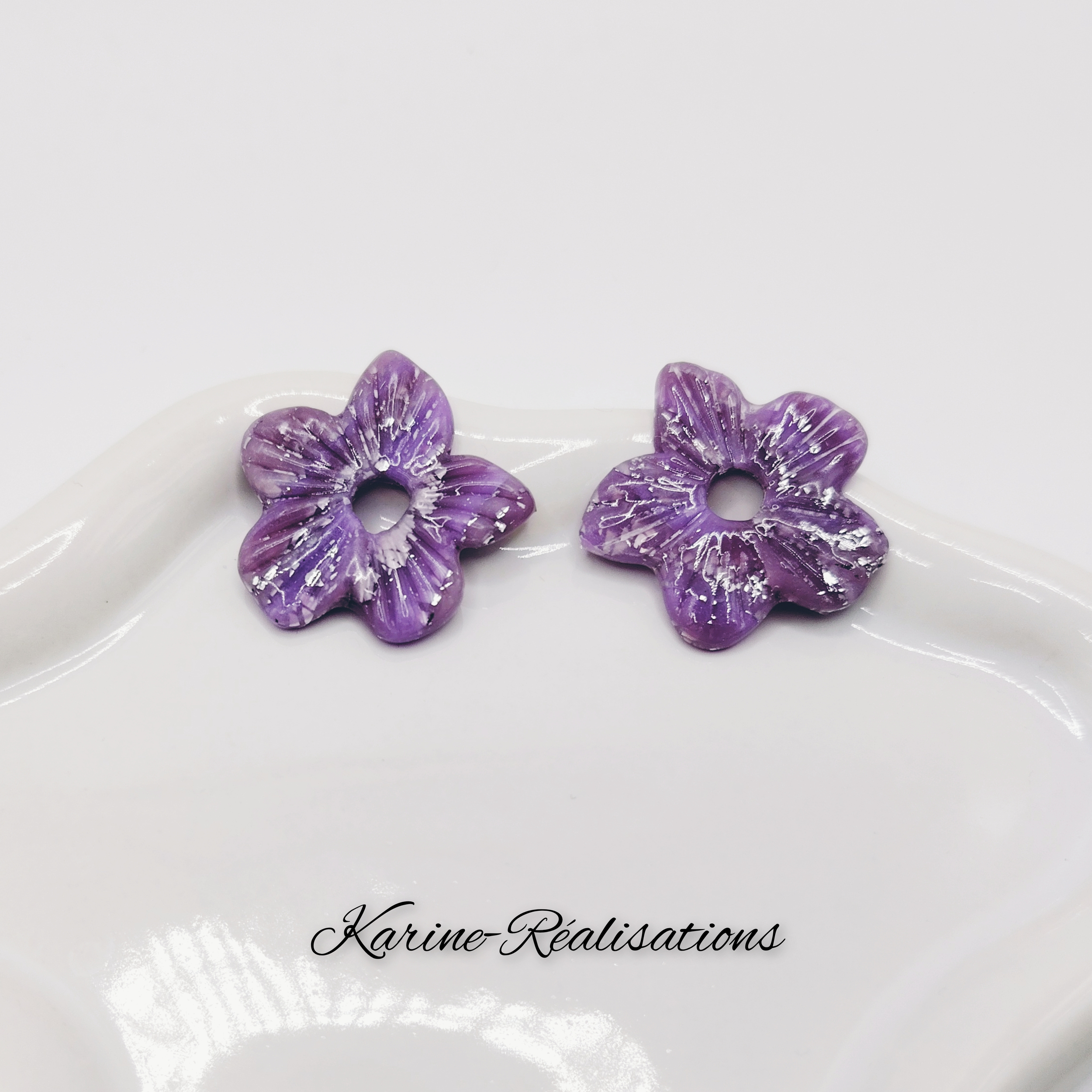 Pampilles Fleurs de Cerisier Violettes – Éclats Argentés