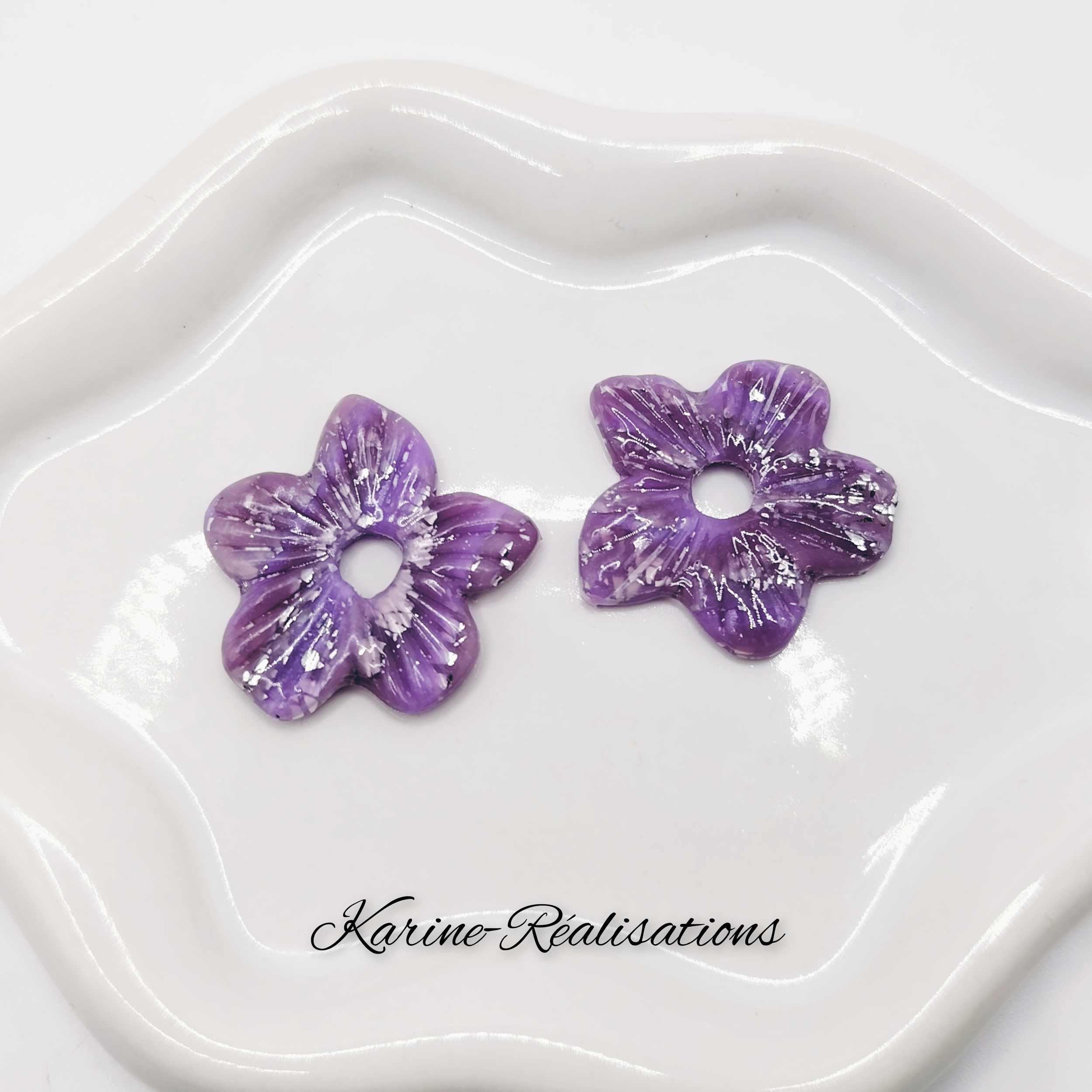Pampilles Fleurs de Cerisier Violettes – Éclats Argentés1