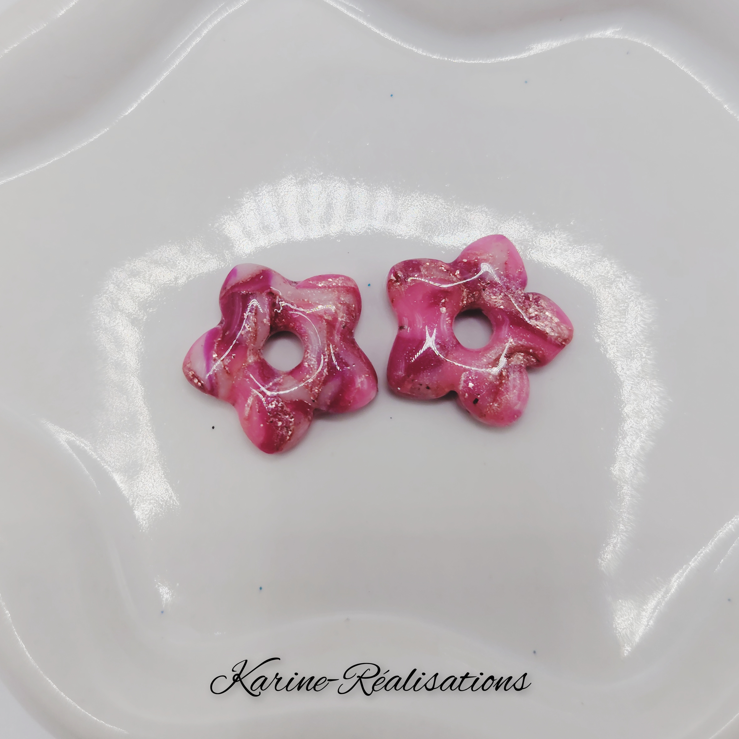 Pampilles Éclat dAmour – Fleurs Scintillantes Rose Profond et Paillettes2
