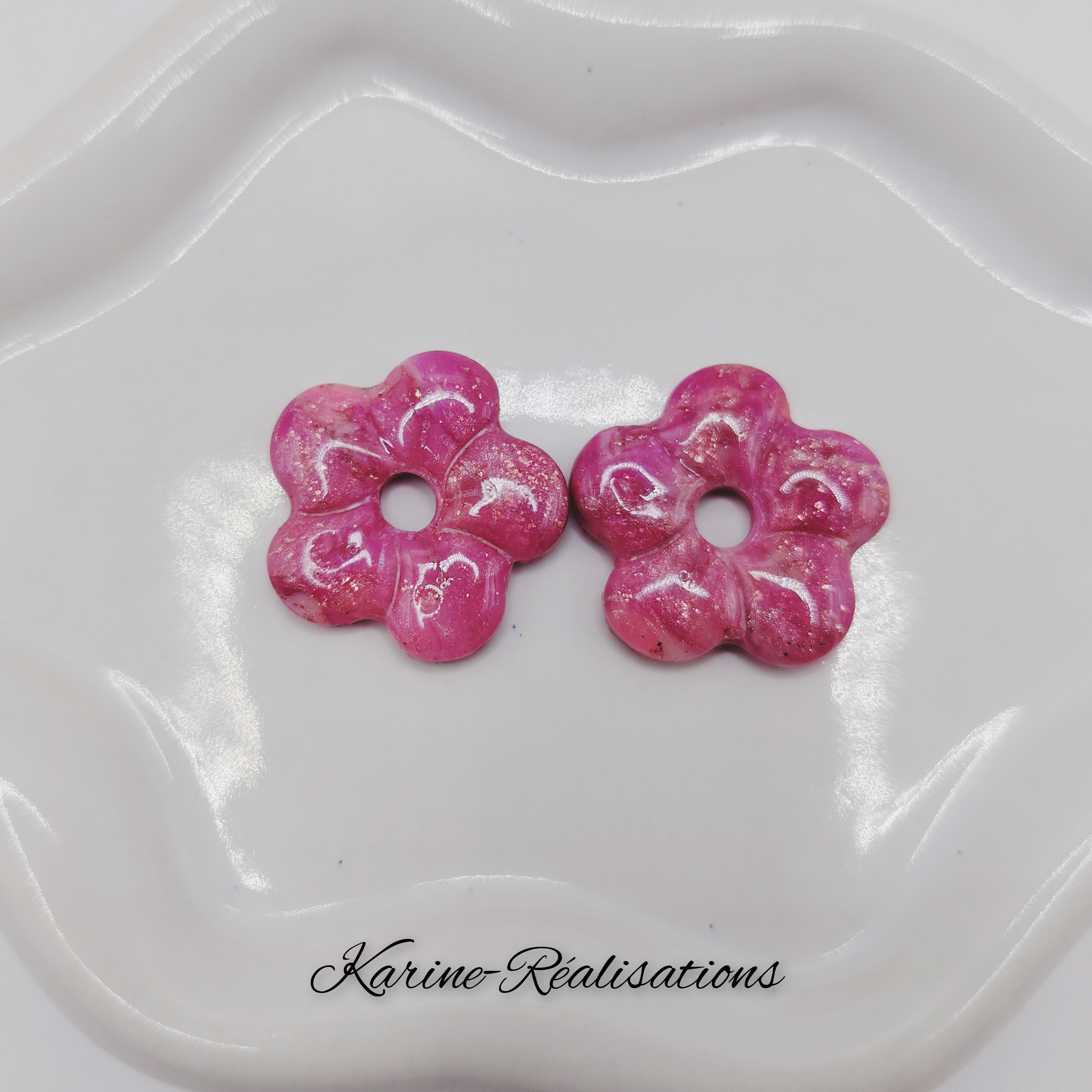 Pampilles Aurore Boréale – Fleurs en Dégradé de Rose et Fuchsia Scintillant