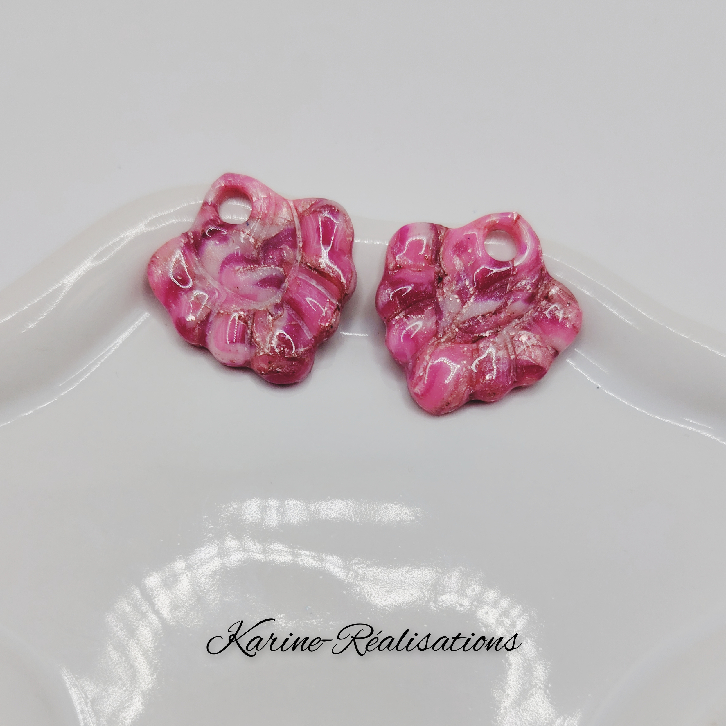 Pampilles Éclat de Framboise – Fleurs Scintillantes Rose et Fuchsia
