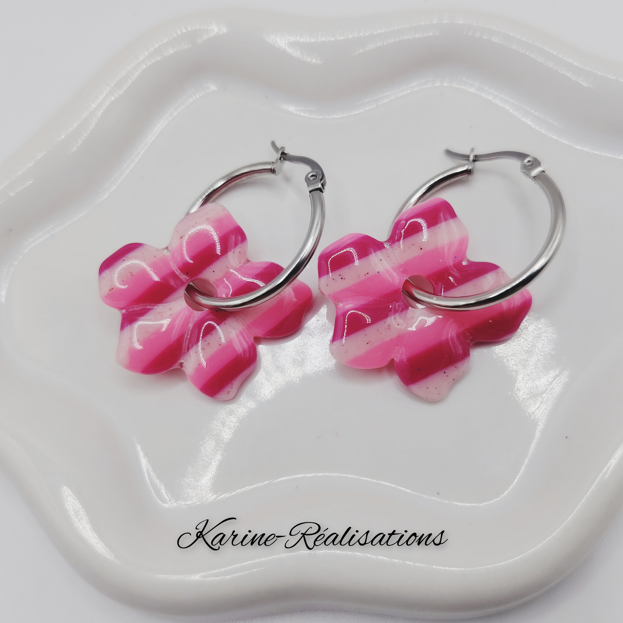 Pampilles Fleur de Sucre – Rayures Graphiques Rose et Fuchsia2