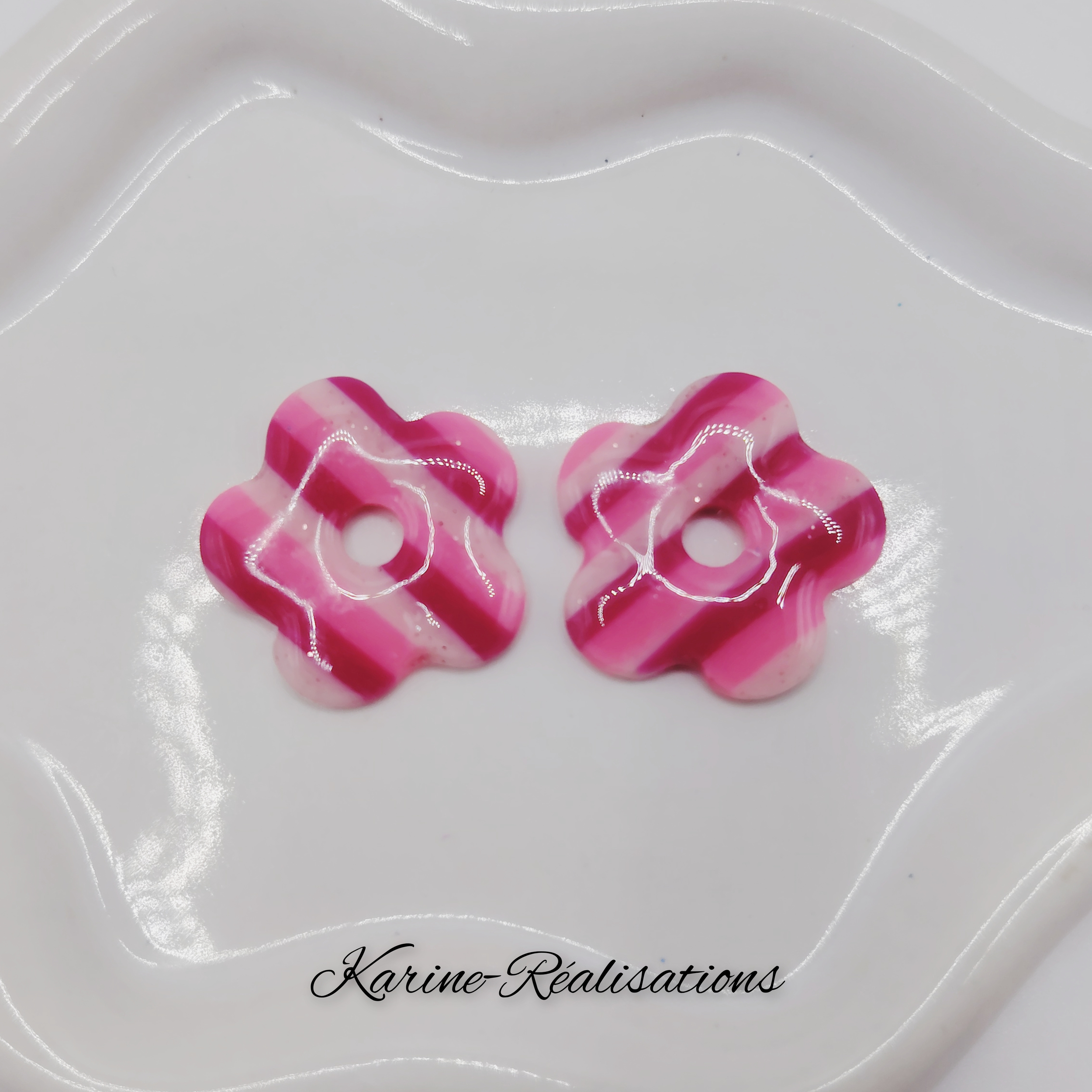 Pampilles Lollipop – Fleurs Rayées Rose Pastel et Fuchsia1