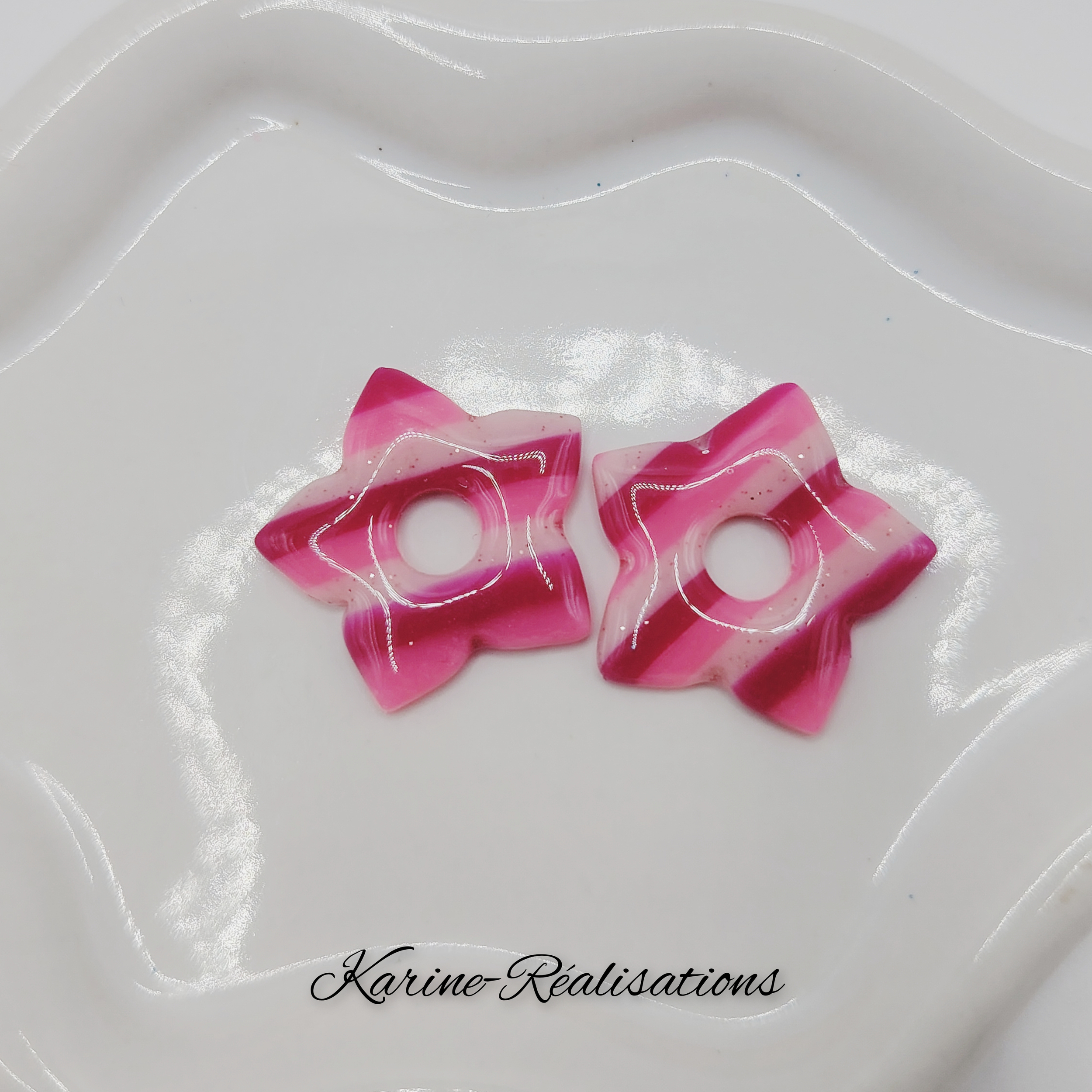 Pampilles Nuage de Rose – Fleurs Marbrées Rose et Fuchsia