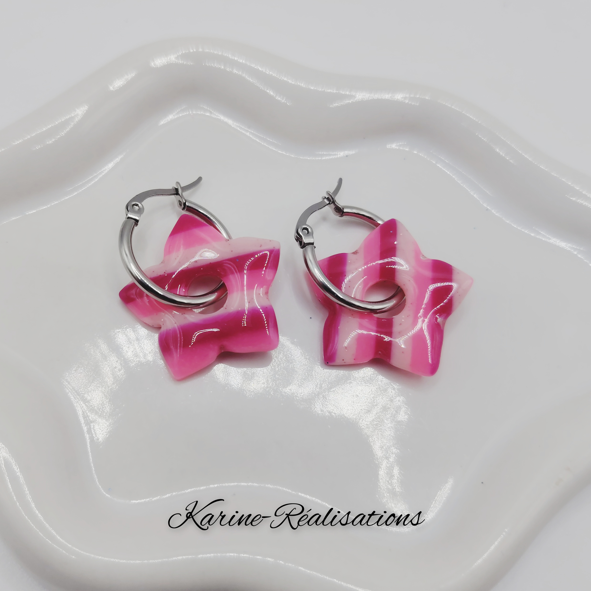 Pampilles Nuage de Rose – Fleurs Marbrées Rose et Fuchsia1