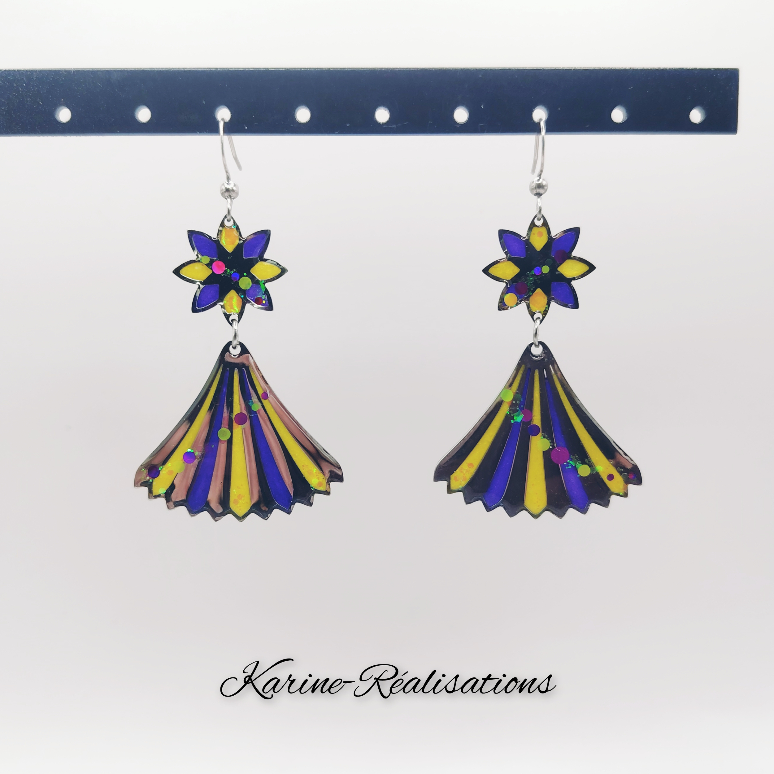 Éventails Art Déco - Jaune &amp; Violet