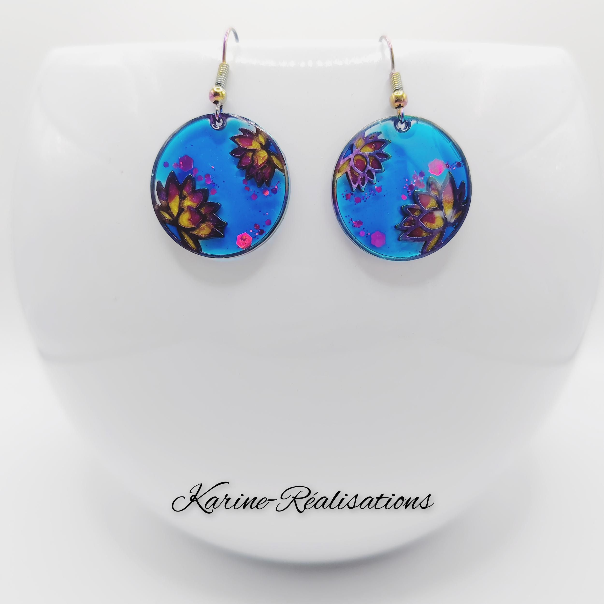 Boucles Médaillons Zen - Lotus du Lagon