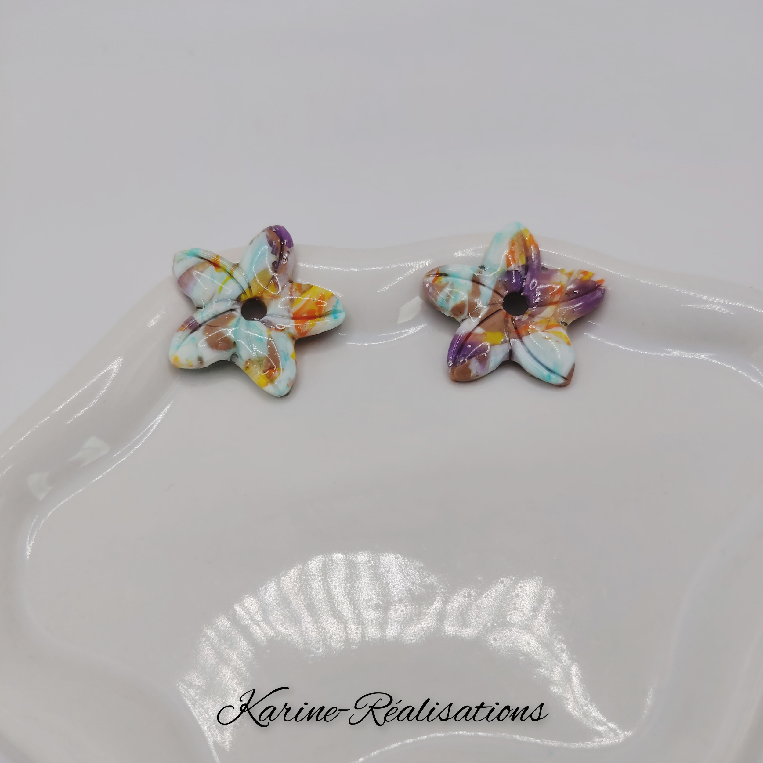 Pampilles Fleurs Arlequin - Multicolore Marbré