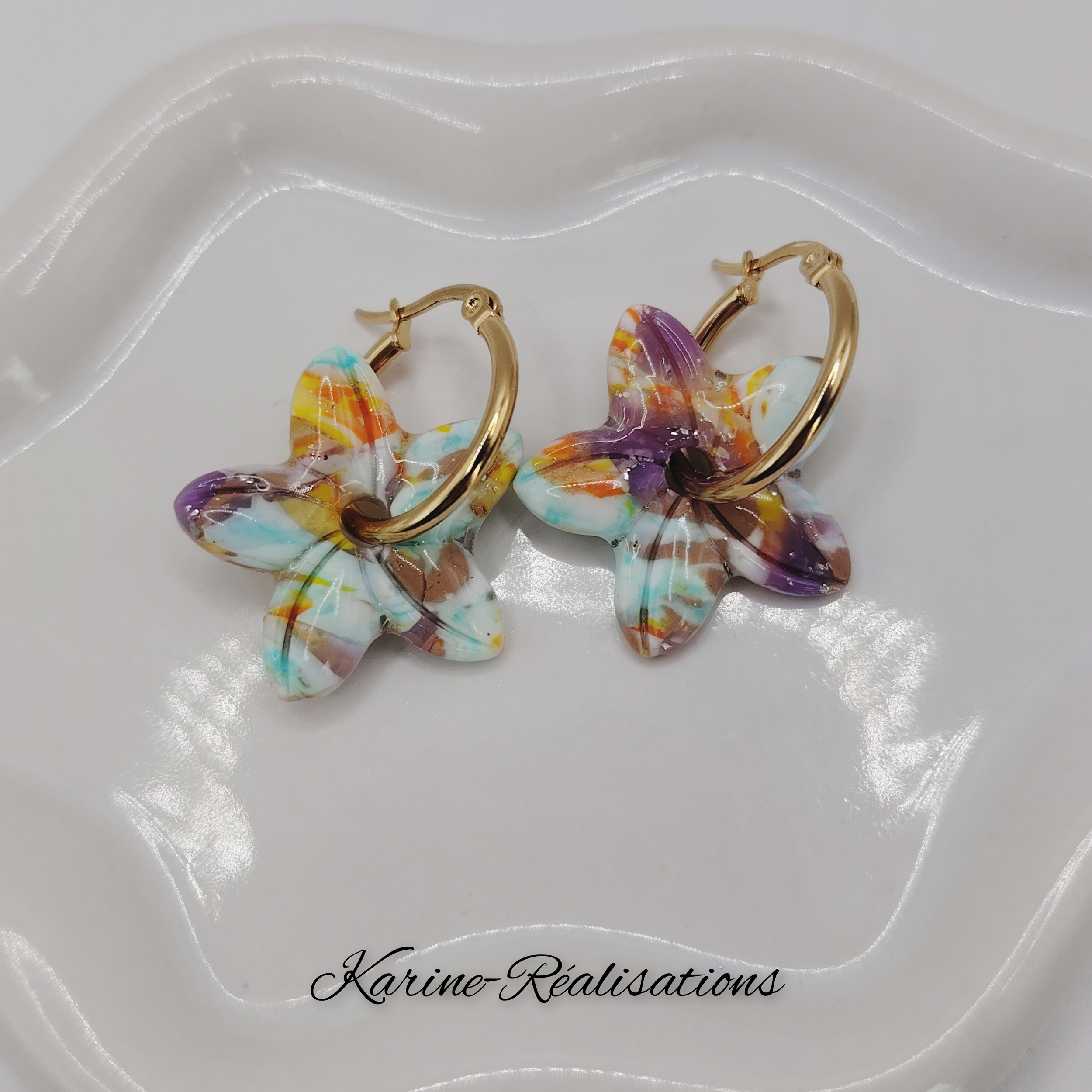 Pampilles Fleurs Arlequin - Multicolore Marbré2
