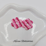 Pampilles Sweet Candy – Fleurs à Rayures Rose Pastel et Fuchsia