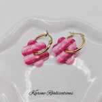 Pampilles Sweet Candy – Fleurs à Rayures Rose Pastel et Fuchsia2