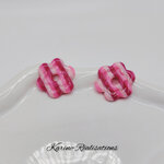 Pampilles Sweet Candy – Fleurs à Rayures Rose Pastel et Fuchsia1