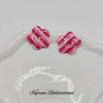Pampilles Lollipop – Fleurs Rayées Rose Pastel et Fuchsia