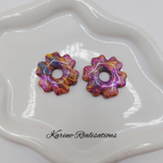 Pampilles Marguerites Stellaires – Rayures Multicolores et Paillettes Fuchsia1