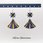 Éventails Art Déco - Jaune & Violet