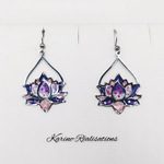 Boucles Gouttes Lotus - Violet & Rose Poudré2