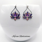 Boucles Gouttes Lotus - Violet & Rose Poudré