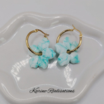 Pampilles Fleurs Tropicales - Marbré Turquoise2