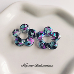 Pampilles Fleurs Scintillantes - Confettis Violet & Turquoise1