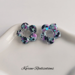 Pampilles Fleurs Scintillantes - Confettis Violet & Turquoise2