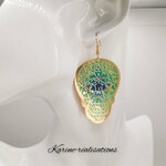 tete de mort bleu turquoise