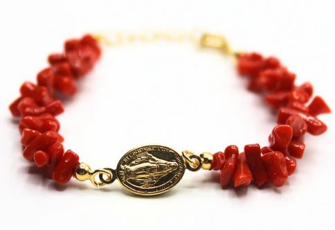 Bracelet Vermeil Corail Cupolino - Madone