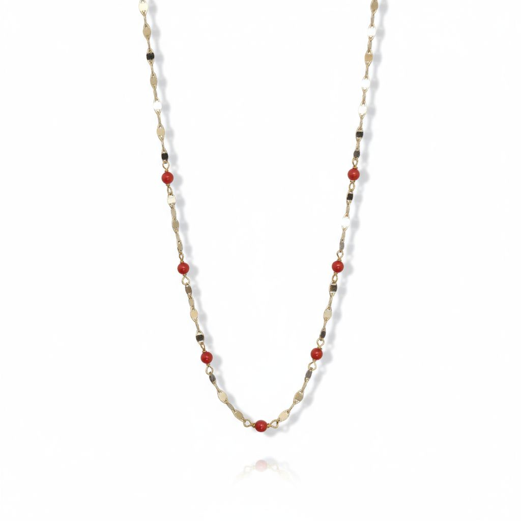 Collier avec Corail Rouge
